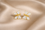 Mangamta White Butterfly Stud Earrings for Women – Designer Fashion Earrings