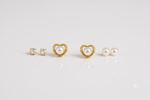 Mangamta 3 Pair Earrings Combo Set for Women – Crystal Stud, Heart Pearl Stud & Pearl Stud Earrings.