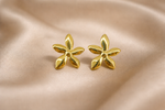 Mangamta Minimalist Gold Flower Stud Earrings for Women | Stainless Steel Floral Earrings