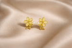 Mangamta Floral Pearl Accent Stud Earrings for Women – Designer Fashion Earrings.