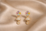 Mangamta Multi-Hue Floral Cluster Dome Drop Jhumka Earrings