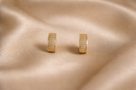 Mangamta Wide Band Three-Row Micro Pavé Huggie Hoop Earrings