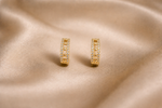 Mangamta Dual Border Bead & Stone Openwork Huggie Hoop Earrings