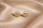 Mangamta Modern Dual-Tone Circular Medallion Stud Earrings
