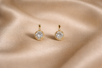 Mangamta Round Solitaire Halo Drop Dangle Earrings