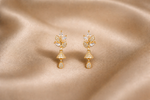 Mangamta Marquise Stone Leaf Cluster Jhumki Drop Earrings