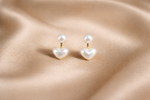 Mangamta Dual Pearl Heart Jacket Stud Earrings