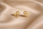 Mangamta Floral Halo Open-Cuff Huggie Hoop Earrings