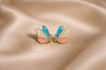 Mangamta Tricolor Pastel Enamel Butterfly Wing Stud Earrings