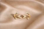 Mangamta Lustrous Butterfly & Pearl Open Loop Stud Earrings