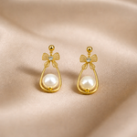 Mangamta Bow Pearl Drop Earrings for Women – Designer Fashion Earrings