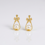 Mangamta Bow Pearl Drop Earrings for Women – Designer Fashion Earrings
