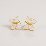 Mangamta White Butterfly Stud Earrings for Women – Designer Fashion Earrings