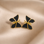 Mangamta Black Butterfly Stud Earrings for Women – Designer Fashion Earrings.