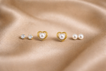 Mangamta 3 Pair Earrings Combo Set for Women – Crystal Stud, Heart Pearl Stud & Pearl Stud Earrings.