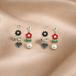Mangamta 7 Pairs Steel Stud & Drop Earrings Combo Set for Women & Girls.