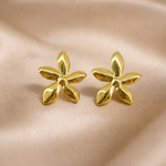 Mangamta Minimalist Gold Flower Stud Earrings for Women | Stainless Steel Floral Earrings