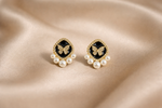 Mangamta Black Butterfly Pearl Stud Earrings for Women – Designer Fashion Earrings