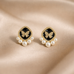 Mangamta Black Butterfly Pearl Stud Earrings for Women – Designer Fashion Earrings