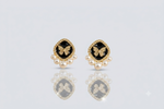 Mangamta Black Butterfly Pearl Stud Earrings for Women – Designer Fashion Earrings