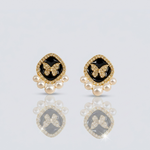 Mangamta Black Butterfly Pearl Stud Earrings for Women – Designer Fashion Earrings