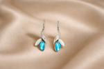 Mangamta Blue Crystal Leaf Drop Earrings for Women – Designer Fashion Earrings