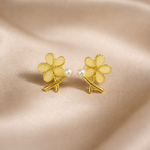 Mangamta Floral Pearl Accent Stud Earrings for Women – Designer Fashion Earrings.