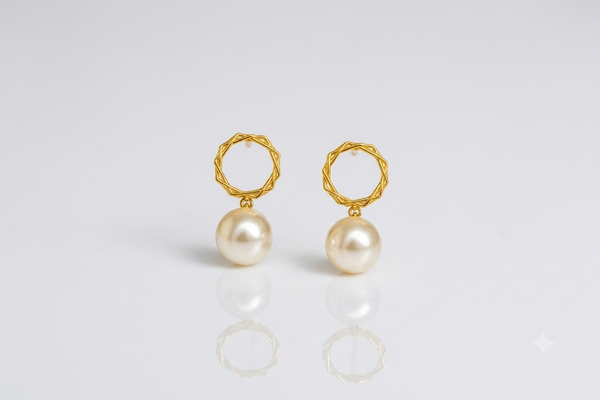 Mangamta Geometric Pearl Drop Earrings for Women – Designer Fashion Earrings