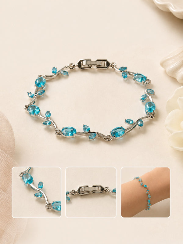 Mangamta Blue Floral Leaf Bracelet