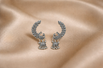 Mangamta Antique Silver Finish Peacock Ear Climber Jhumka Earrings