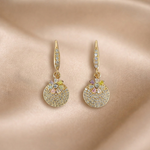 Mangamta Sparkling Disc Medallion Dangle Earrings