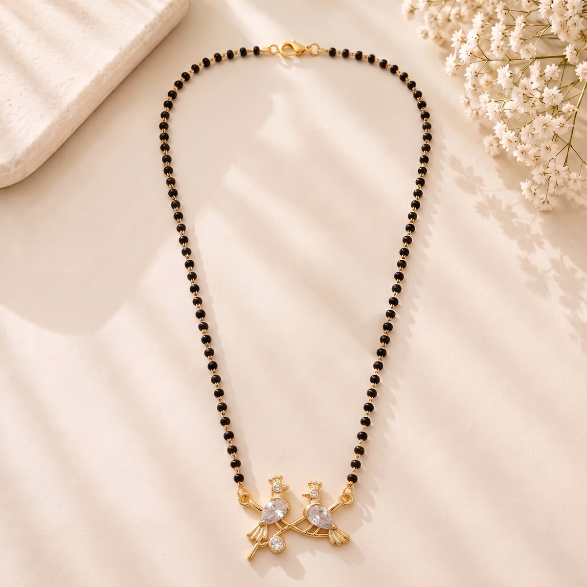 Mangamta Charming Love Birds Motif Short Imitation Mangalsutra