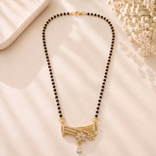 Mangamta Elegant Flute and Floral Motif Drop Imitation Mangalsutra