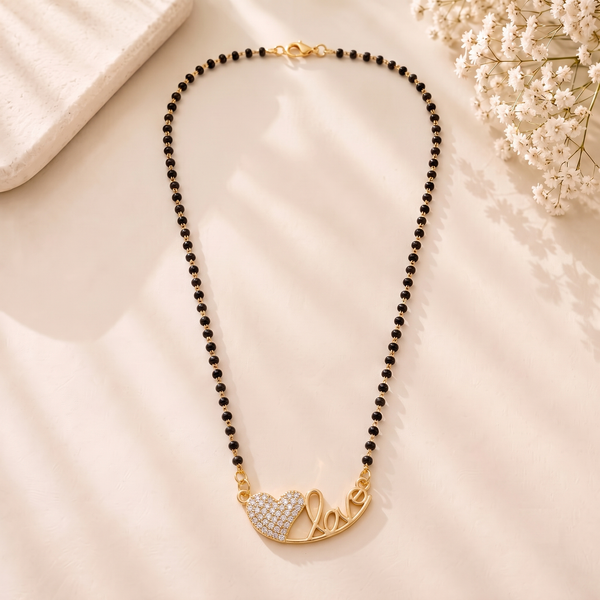 Mangamta Chic Heart and Script "Love" Imitation Mangalsutra
