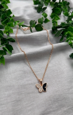 Mangamta Dainty Dual-Tone Butterfly Motif Imitation Pendant Necklace