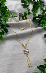 Mangamta Pastel Multi-Hue Floral Charm Tassel Imitation Necklace