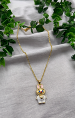 Mangamta Adorable White Bunny Astronaut Imitation Pendant Necklace
