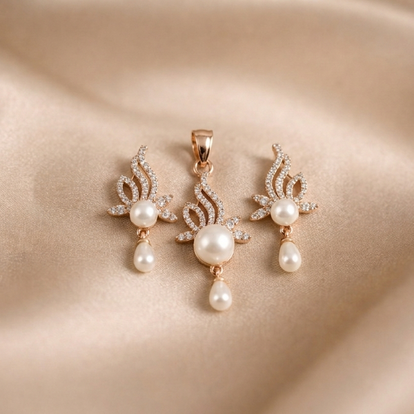 Mangamta Pearl Leaf Pendant Set