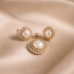 Pearl-Look Square Pendant Set